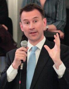 "Jeremy Hunt Farnham 2010 portrait" by Tenger at Japanese Wikipedia. Licenced under CC BY 3.0 via Wikimedia Commons - https://commons.wikimedia.org/wiki/File:Jeremy_Hunt_Farnham_2010_portrait.JPG#/media/File:Jeremy_Hunt_Farnham_2010_portrait.JPG