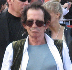 Picture of w:Keith Richards from the w:Pirates of the Caribbean: At World's End premiere at w:Disneyland. by Anthony Chu, via Wikimedia Commons